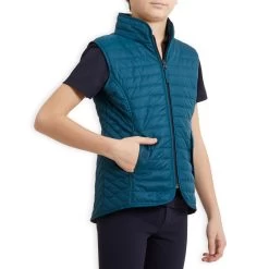 Kids' Horse Riding Sleeveless Padded Vest - 100 Blue -Outdoor Adventure Shop kids horse riding sleeveless padded vest 100 blue 2