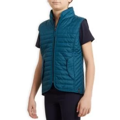 Kids' Horse Riding Sleeveless Padded Vest - 100 Blue -Outdoor Adventure Shop kids horse riding sleeveless padded vest 100 blue 3