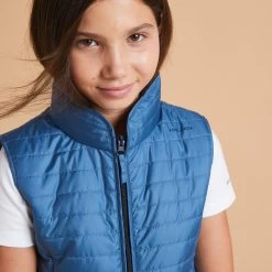 Kids' Horse Riding Padded Jacket 140 - Storm Blue -Outdoor Adventure Shop kids sleeveless horse riding padded jacket 100 blue 2