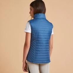 Kids' Horse Riding Padded Jacket 140 - Storm Blue -Outdoor Adventure Shop kids sleeveless horse riding padded jacket 100 blue 5