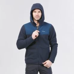 Quechua Men's Hiking Fleece Hoodie - U-Warm SH 100 Blue -Outdoor Adventure Shop men s hiking fleece hoodie u warm sh 100 blue 3