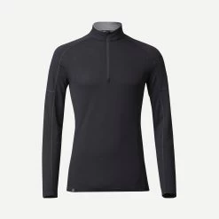 Men's Hiking Long-Sleeved Merino T-Shirt - Trek 500 Black