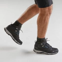 Quechua Men's Waterproof Hiking Shoes - MH 100 Black -Outdoor Adventure Shop men s waterproof hiking shoes mh 100 mid black 5