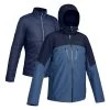 Men’s Hiking 3-in-1 Jacket - Travel 500 Blue -Outdoor Adventure Shop mens hiking 3 in 1 jacket travel 500 blue