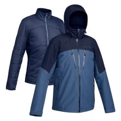 Men’s Hiking 3-in-1 Jacket - Travel 500 Blue