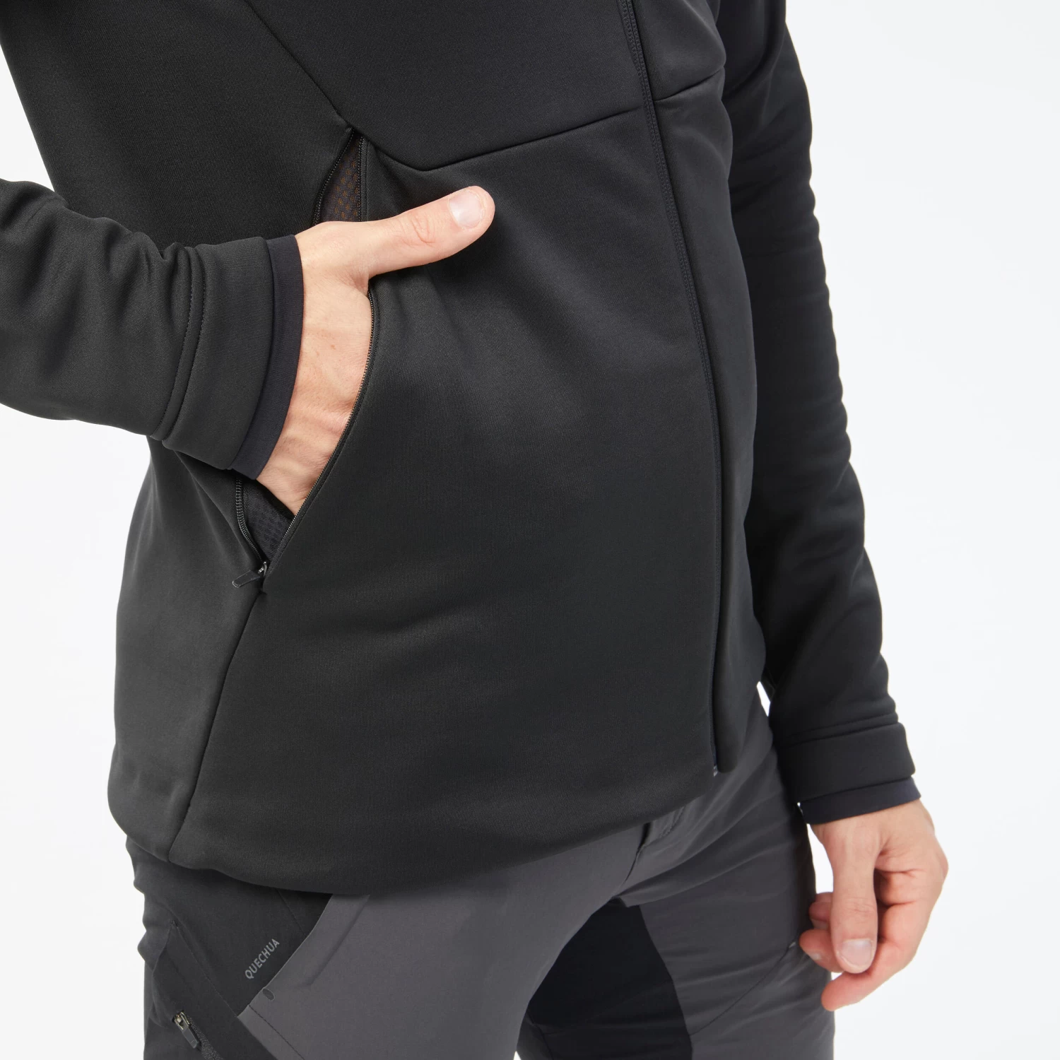 Quechua Men’s Hiking Fleece Jacket - MH 520 Black 8 Quechua Men’s Hiking Fleece Jacket - MH 520 Black - Image 6