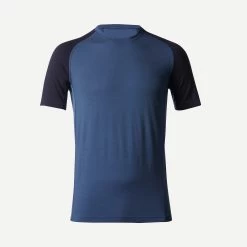 Men’s Hiking Merino Wool T-Shirt - MT 500 Blue