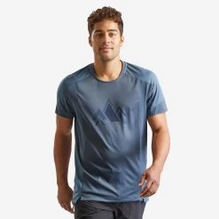 Quechua Men’s Hiking T-Shirt - MH 500 Blue/Grey 9 Quechua Men’s Hiking T-Shirt - MH 500 Blue/Grey -Outdoor Adventure Shop mens hiking t shirt mh 500 blue grey 2