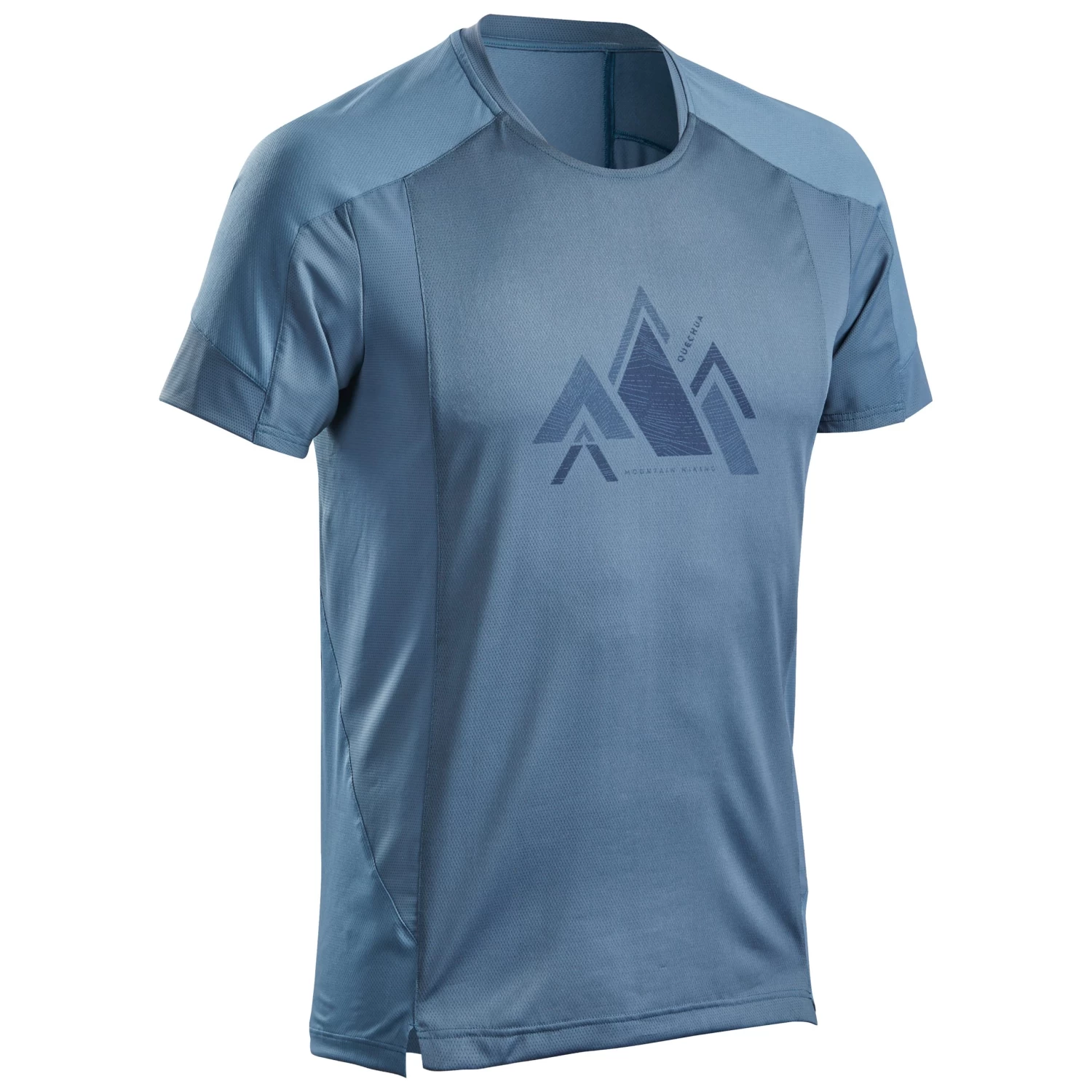 Quechua Men’s Hiking T-Shirt - MH 500 Blue/Grey 2 Quechua Men’s Hiking T-Shirt - MH 500 Blue/Grey