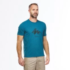 Quechua Men’s Hiking T-Shirt - NH 100 Blue -Outdoor Adventure Shop mens hiking t shirt nh 100 blue 2
