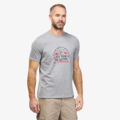Quechua Men’s Hiking T-Shirt - NH 100 Grey -Outdoor Adventure Shop mens hiking t shirt nh 100 grey 2