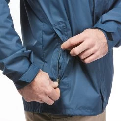 Quechua Men’s Hiking Waterproof Jacket – NH 500 Blue -Outdoor Adventure Shop mens hiking waterproof jacket nh 500 blue 11