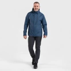 Quechua Men’s Hiking Waterproof Jacket – NH 500 Blue -Outdoor Adventure Shop mens hiking waterproof jacket nh 500 blue 9