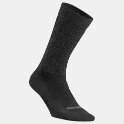 Quechua Mid-Height Hiking Socks - SH 500 Black -Outdoor Adventure Shop merino hiking socks u warm sh500 black 2