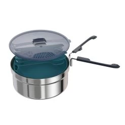 Quechua MH 100 Stainless Hiking Camp Cookset 2P -Outdoor Adventure Shop mh 100 stainless hiking camp cookset 2p 3
