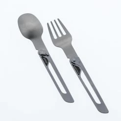 Quechua MH500 Folding Stainless Steel Hiking And Camping Cutlery (Fork, Spoon)