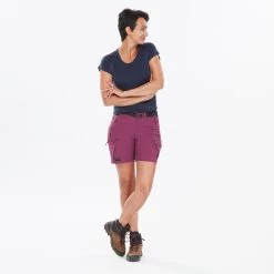 Women's Hiking Shorts - MT 500 Purple -Outdoor Adventure Shop mt 500 hiking shorts women 12