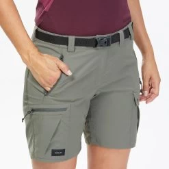 Women's Hiking Shorts - MT 500 Khaki -Outdoor Adventure Shop mt 500 hiking shorts women 3
