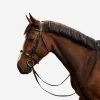 Horse & Pony Riding Leather Bridle With French Noseband & Reins - 100 Black -Outdoor Adventure Shop schooling horse and pony riding bridle reins black leather