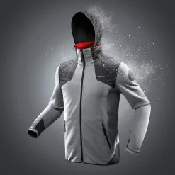 Quechua Men’s Hiking Fleece Jacket - SH 500 Grey -Outdoor Adventure Shop sh 500 x warm fleece jacket men 3