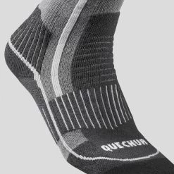 Quechua High Hiking Socks - SH 500 Grey -Outdoor Adventure Shop sh 520 x warm hiking high socks adults 3
