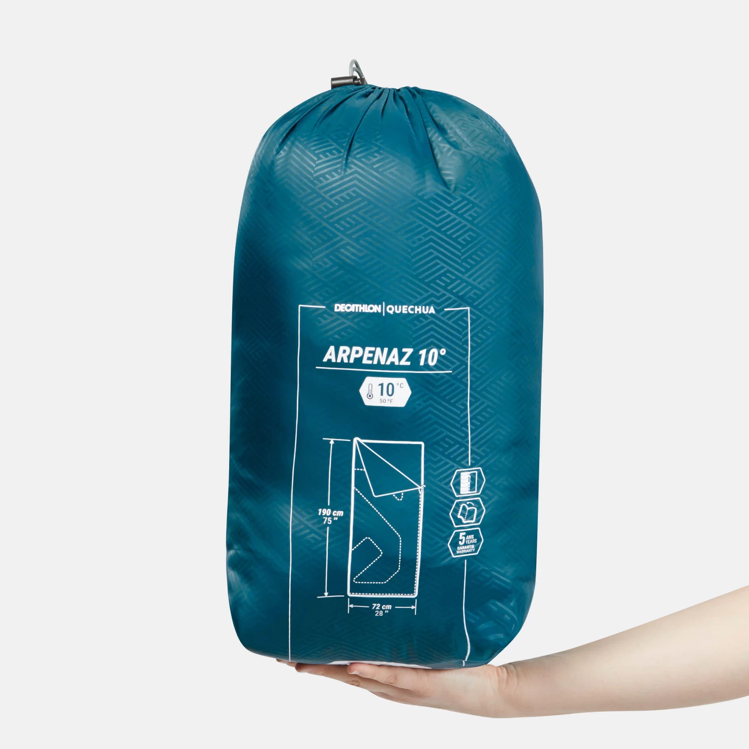 Quechua Sleeping Bag 5°C To 10°C - Arpenaz 10º New Zip Turquoise 5 Quechua Sleeping Bag 5°C To 10°C - Arpenaz 10º New Zip Turquoise - Image 3