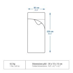 Quechua Camping Sleeping Bag Liner - Beige -Outdoor Adventure Shop sleeping bag liner beige 1