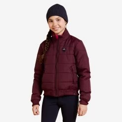 Kids' Horse Riding Warm Jacket - 500 Burgundy