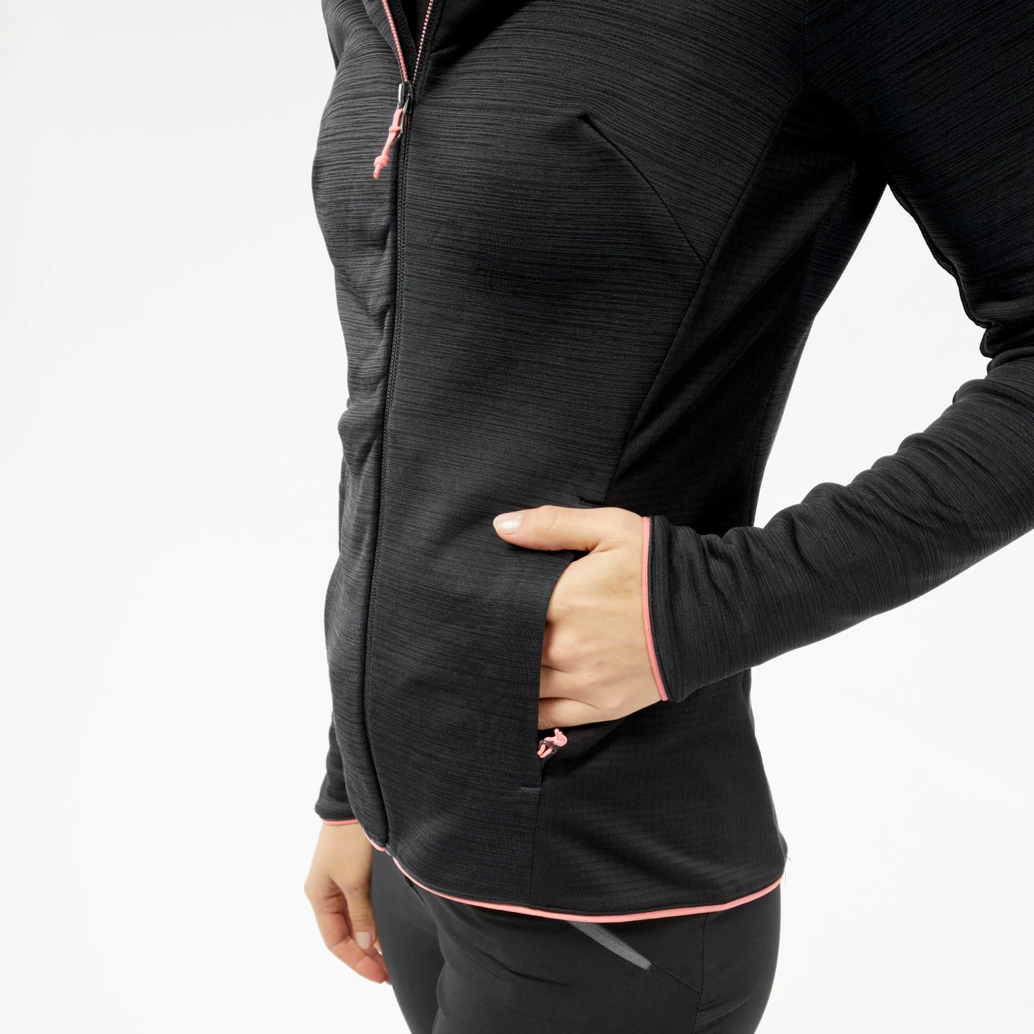 Quechua Women's Hiking Fleece Jacket - MH 900 Grey 7 Quechua Women's Hiking Fleece Jacket - MH 900 Grey - Image 5