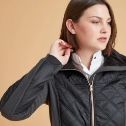 Women's Bi-Material Horse Riding Fleece - 500 Grey -Outdoor Adventure Shop women s horse riding bi material fleece 500 warm black 4