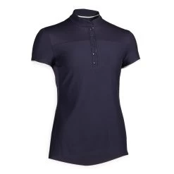 Women's Short-Sleeved Horse Riding Polo - 500 Blue 11 Women's Short-Sleeved Horse Riding Polo - 500 Blue -Outdoor Adventure Shop women s horse riding polo shirt 500 navy 4