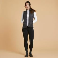 Women's Sleeveless Horse Riding Down Jacket - 100 Black -Outdoor Adventure Shop women s sleeveless horse riding padded vest 100 black 1