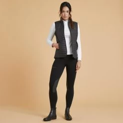 Women's Sleeveless Horse Riding Down Jacket - 100 Black -Outdoor Adventure Shop women s sleeveless horse riding padded vest 100 black 2