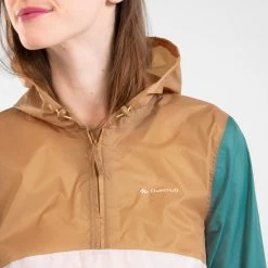 Quechua Women’s Hiking Waterproof Jacket - Raincut White/Blue -Outdoor Adventure Shop womens hiking jacket raincut tricolour 7