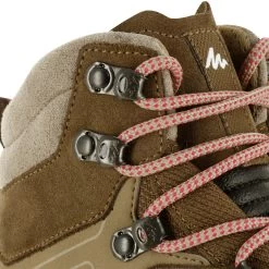 Women’s Leather Hiking Boots - MT 100 Beige -Outdoor Adventure Shop womens hiking leather boots mt 100 beige 6