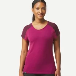 Women’s Hiking Merino Wool T-Shirt - MT 500 Purple 11 Women’s Hiking Merino Wool T-Shirt - MT 500 Purple -Outdoor Adventure Shop womens hiking merino wool t shirt mt 500 purple 2