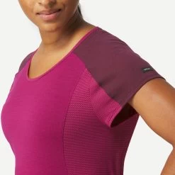 Women’s Hiking Merino Wool T-Shirt - MT 500 Purple 12 Women’s Hiking Merino Wool T-Shirt - MT 500 Purple -Outdoor Adventure Shop womens hiking merino wool t shirt mt 500 purple 3