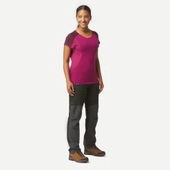 Women’s Hiking Merino Wool T-Shirt - MT 500 Purple 13 Women’s Hiking Merino Wool T-Shirt - MT 500 Purple -Outdoor Adventure Shop womens hiking merino wool t shirt mt 500 purple 4