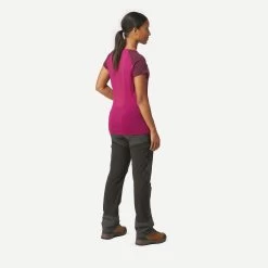 Women’s Hiking Merino Wool T-Shirt - MT 500 Purple 14 Women’s Hiking Merino Wool T-Shirt - MT 500 Purple -Outdoor Adventure Shop womens hiking merino wool t shirt mt 500 purple 5
