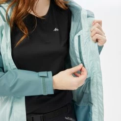 Quechua Women’s Hiking Jacket - MH 100 Green -Outdoor Adventure Shop womens hiking waterproof jacket mh 100 green 11