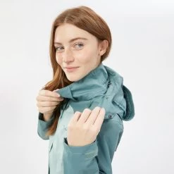 Quechua Women’s Hiking Jacket - MH 100 Green -Outdoor Adventure Shop womens hiking waterproof jacket mh 100 green 6