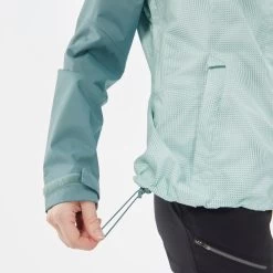 Quechua Women’s Hiking Jacket - MH 100 Green -Outdoor Adventure Shop womens hiking waterproof jacket mh 100 green 9